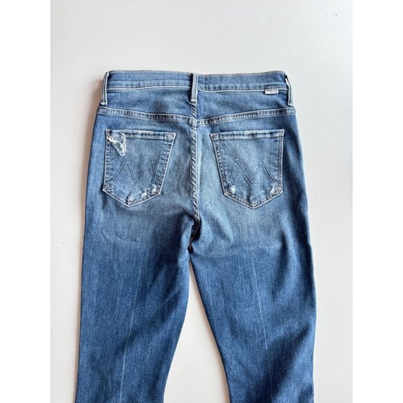 MOTHER The Insider Crop Step Chew Dancing On Coals Bootcut Jeans, Size 27 - Picture 9 of 16